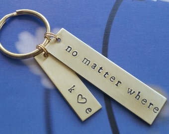 long distance relationship for girlfriend Long distance friendship Gift Long distance from Boyfriend Gift No Matter Where Keychain Present