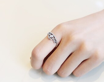 Sterling Silver Crown Ring, Princess Ring, Tiara Ring, Sterling Silver Ring, Princess Crown Ring, Sterling Silver Tiara Ring