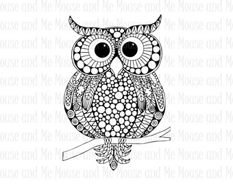 Download Owl coloring | Etsy