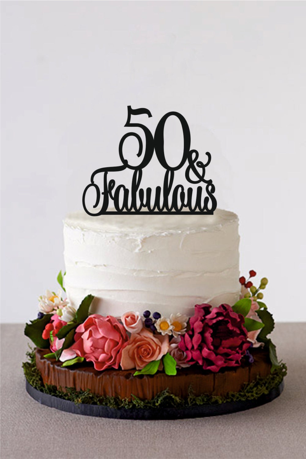 50 Fabulous  Birthday  Topper 50 and Fabulous  Fiftieth Birthday 