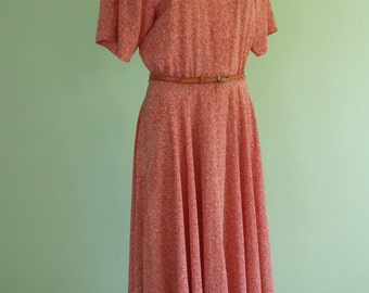 90s dress / Liz Claiborne / size M / graphic print / vintage / long dress / shirt dress
