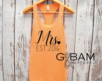 Mrs. Tank / Bride Tank Top / Bridal Party Tank tops