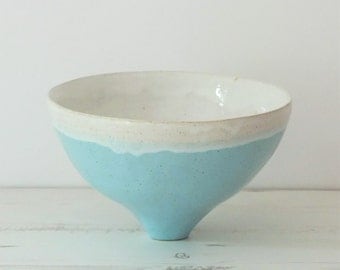 Handmade ceramic bowl, turquoise, white bowl, handmade bowl, decorative bowl, handmade gift, housewarming gift, wedding gift, pottery bowl