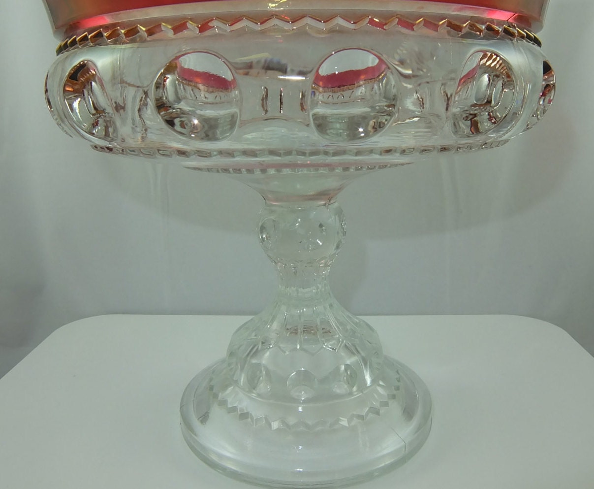 Vintage Tiffin King's Crown Ruby Glass Thumbprint by GigisWhimsy