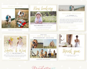 Social Media Templates for photographers, Facebook Template, Instagram Template, Photography marketing, Share and win, Sneak peek