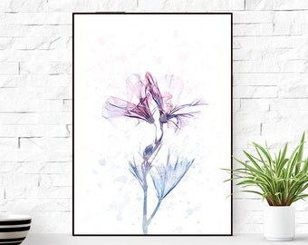 Original flowers print, Flower wall art, flowers poster, large poster, flower printables, gift for her, flower decor art print.