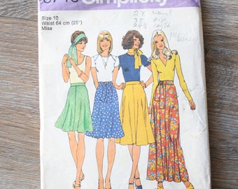 70s skirt pattern Size 10 25" waist or Size 14 28" waist, Maxi skirt pattern Midi skirt pattern Simplicity 6746 High waist skirt Gored skirt