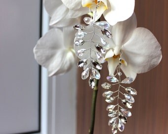Earrings bridal Earrings crystal Earrings silver Earrings for the bride Wedding jewelry