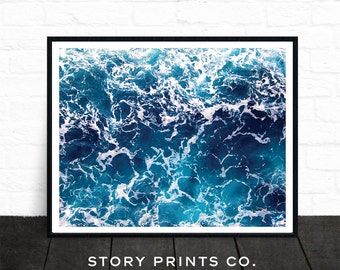 Ocean Print, Beach Wall Art, Ocean Wall Art, Large Poster, Beach Photography, Ocean Wave, Beach Print, Water Print, Sea Art, Sea Print, Blue