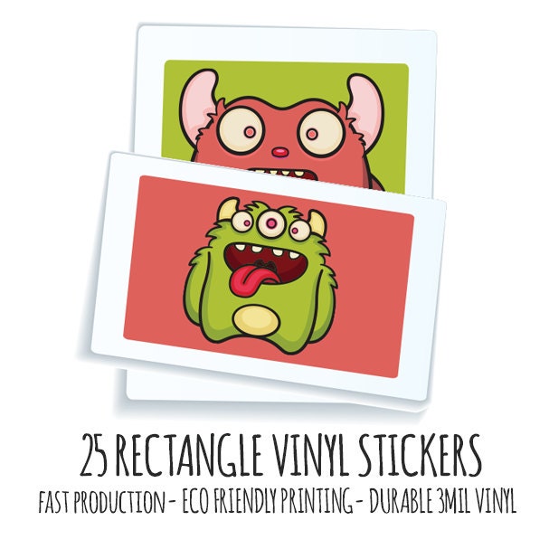 25 custom stickers vinyl rectangle stickers by juststickersorg