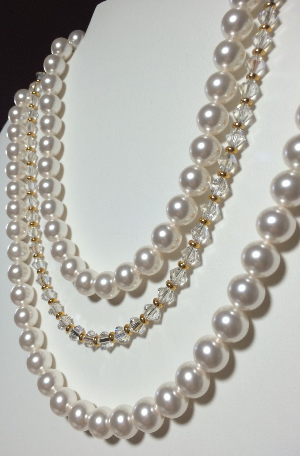 Premier Swarovski Pearl & Crystal Necklace by PearlEssenceByVicki