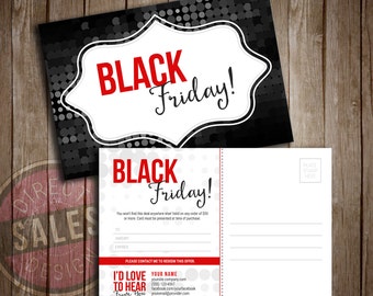 Black Friday Postcard | Gift Certificate | Gift Card | Holiday Postcard | Customizable | Printable | Digital File | Direct Sales Business