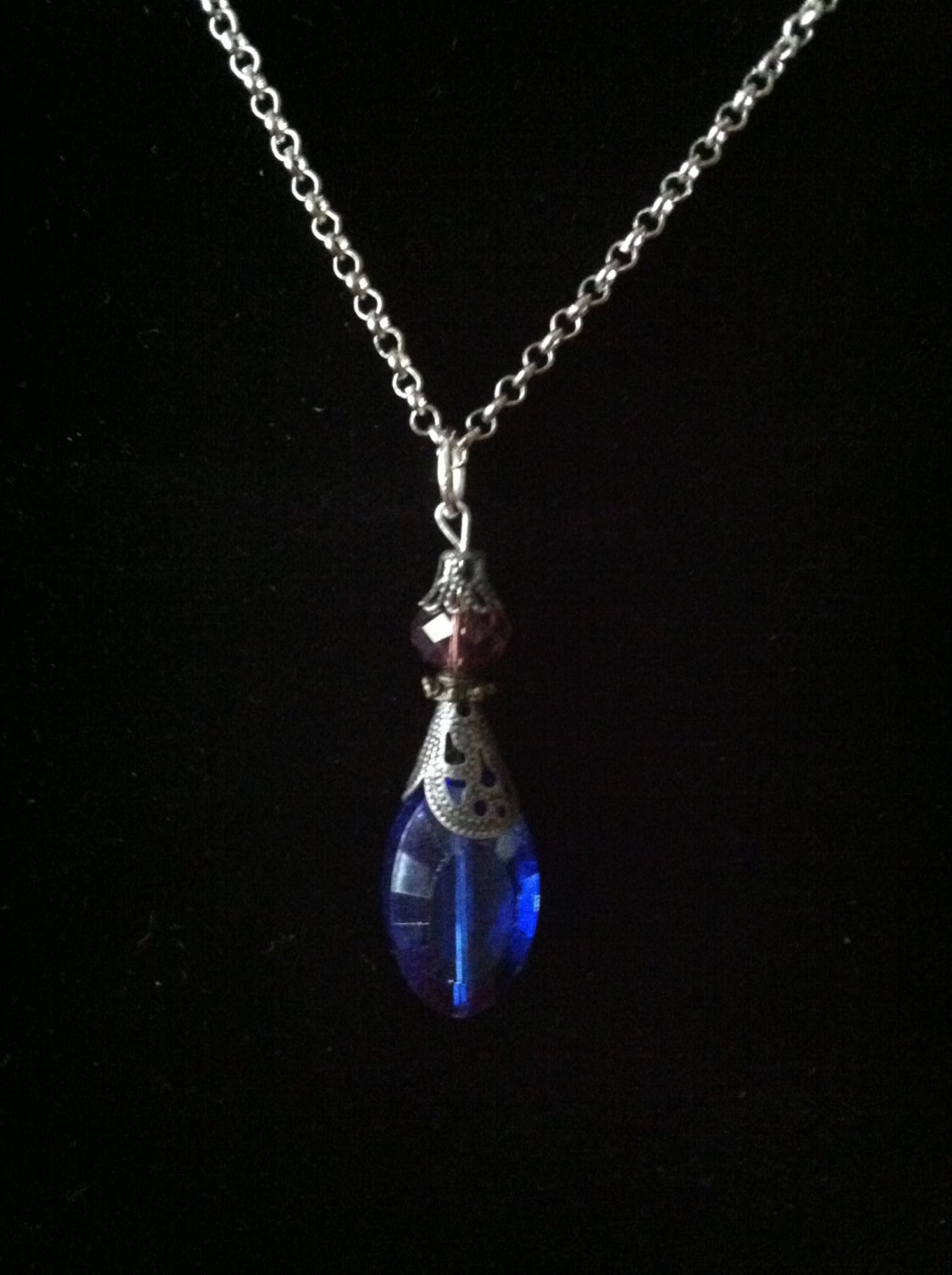 Gorgeous Blue Acrylic Stone Pendant Necklace by 4TheEverydayGirl