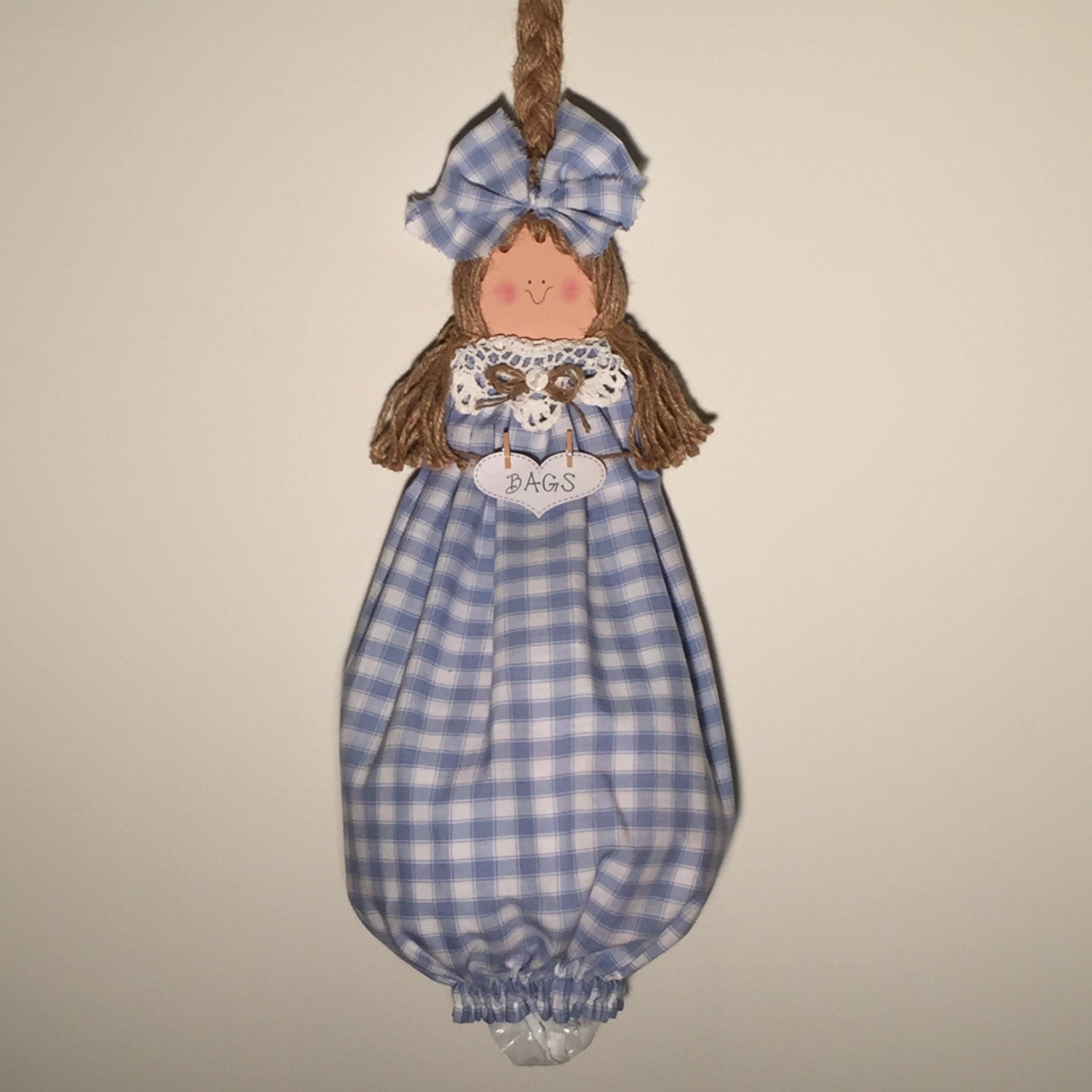 Plastic bag dispenser grocery bag holder by CountryCutieBagDolls