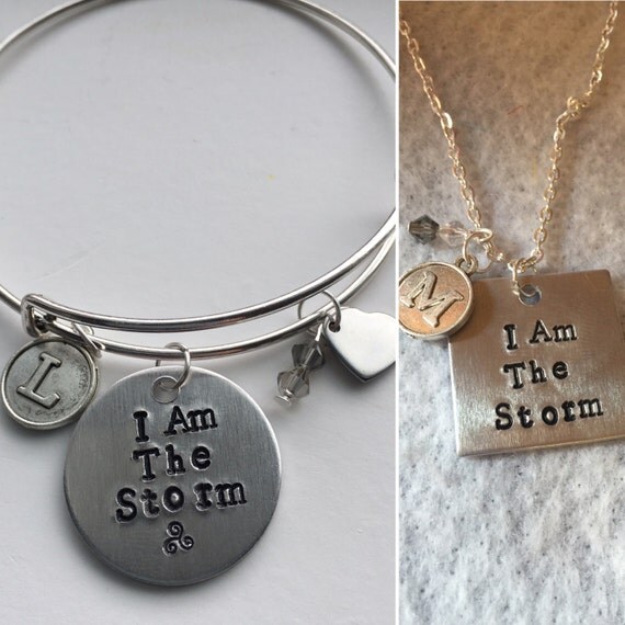 I am the Storm Handstamped Necklace or Bracelet Customized