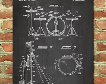 Drum Art, Gift for Drummer Gift Idea, Drum Wall Decor, Drum Set Poster, Drummer Art, Drummer Gifts, Boys Room Decor, Drummer Poster P107