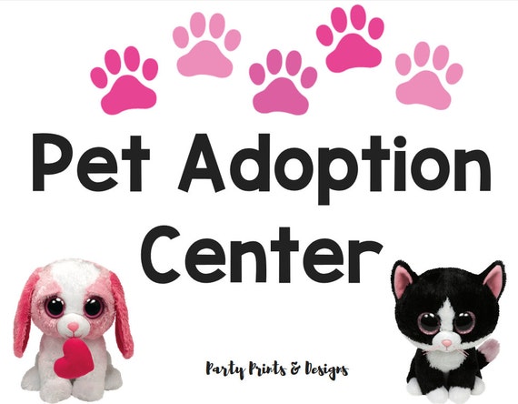 Items similar to Pet Adoption Center Sign - Instant Download - Beanie ...