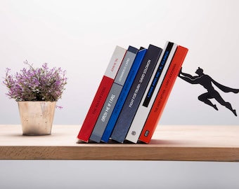 Book & Hero Bookend by Artori Design - Cool Gifts - metal Bookends - Designed Bookend- Bookends- Book accessories