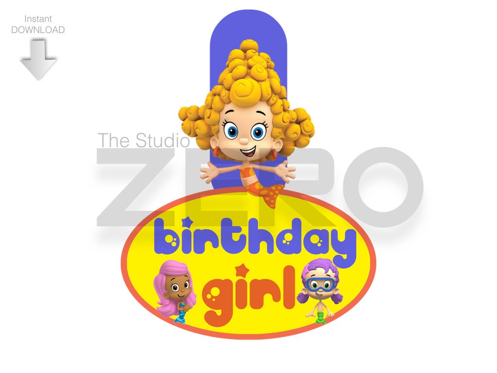 Download Disney Bubble Guppies Deema - 1st Birthday Girl Digital ...