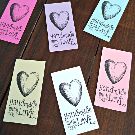 printable pdf hang tag or sticker label handmade with love