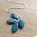 RESERVED Aqua Terra Jasper Cluster Pendant Necklace in Sterling Silver