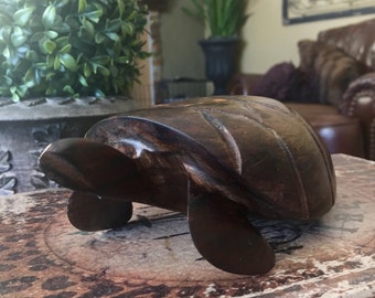Wood Carved Turtle Sea Turtle Honu Mid Century modern Style Solid Wood TYCAALAK