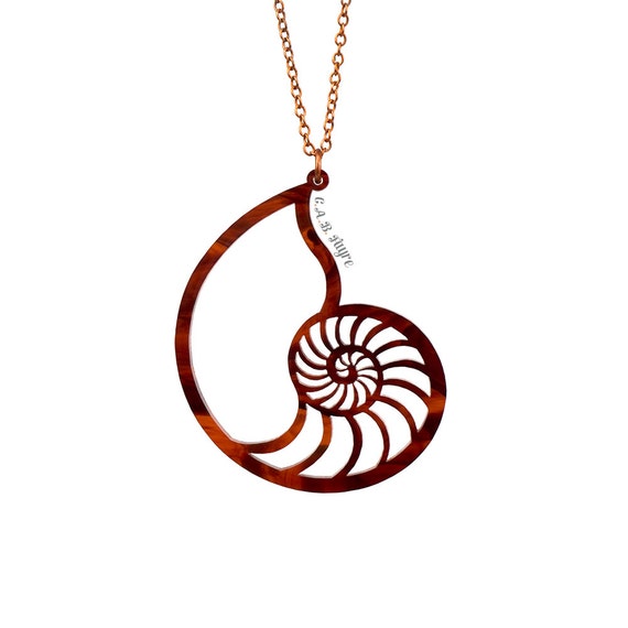 Nautilus Shell Necklace Laser Cut Acrylic C.A.B. Fayre