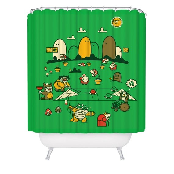 Items similar to Nintendo, Mario Bros, Shower Curtain, Video Games