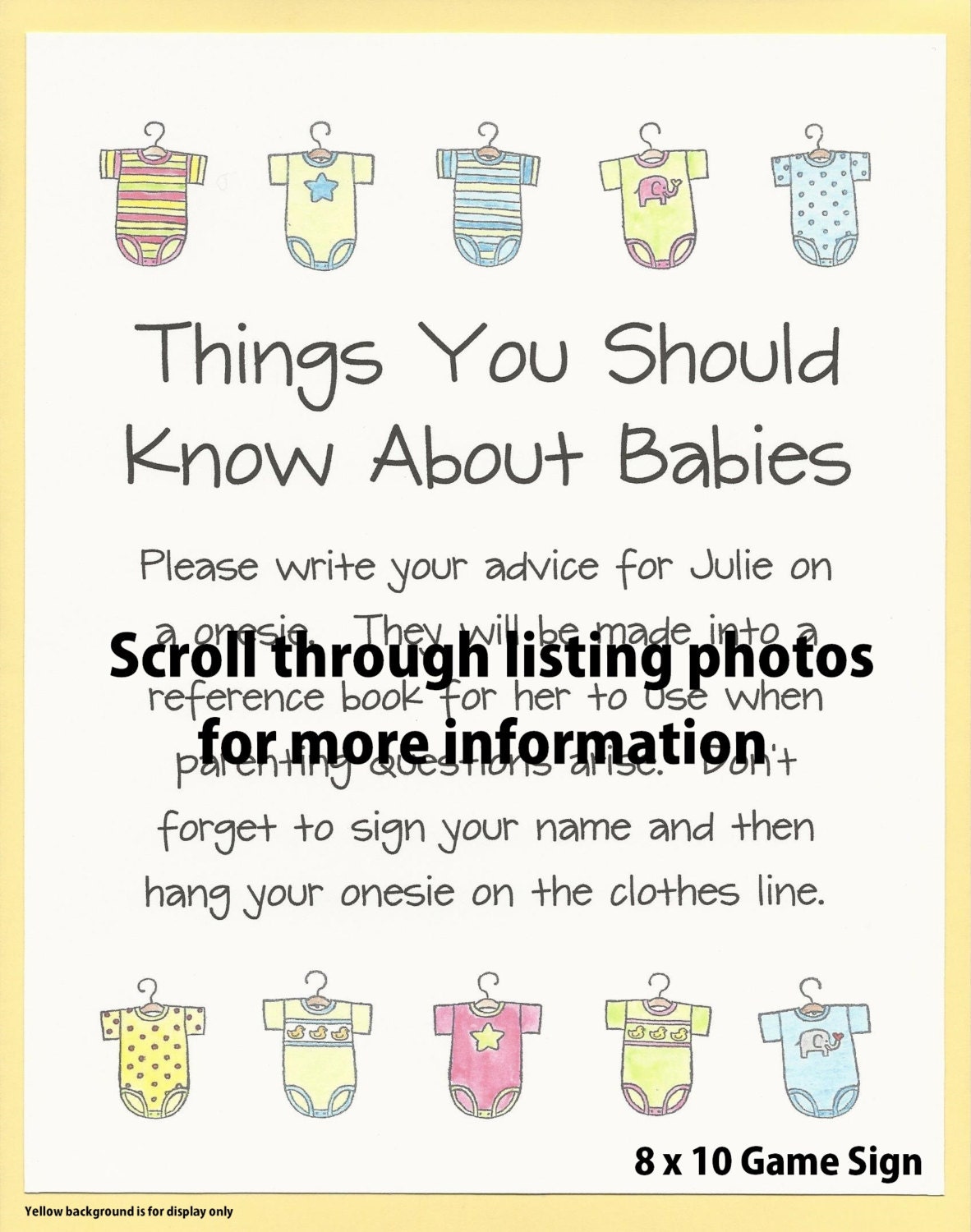Things You Should Know About Babies Baby Shower Advice Game