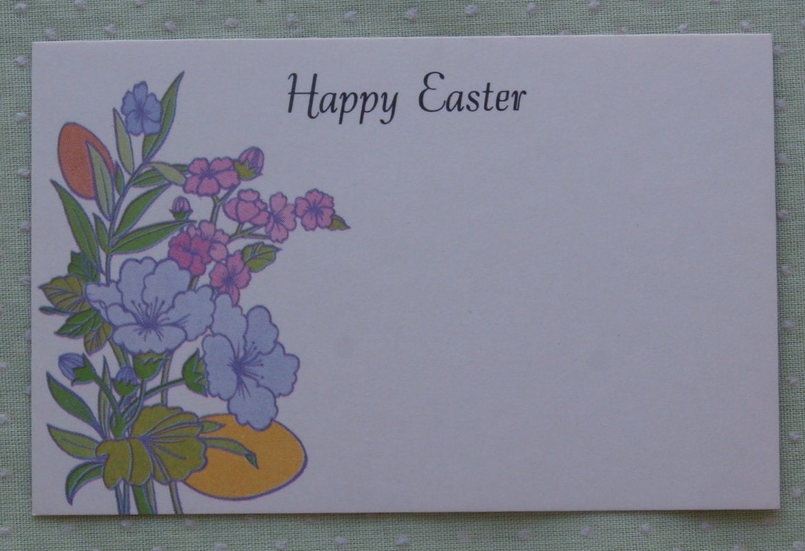 12 Vintage Happy Easter Cards Florist Card Inserts Flowers