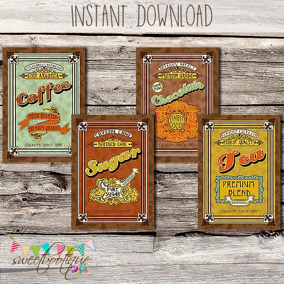 antique canister inspired pantry labels labels gift canister labels printables