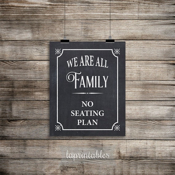 Wedding No Seating Plan Printable Sign 2 by LAPrintables on Etsy