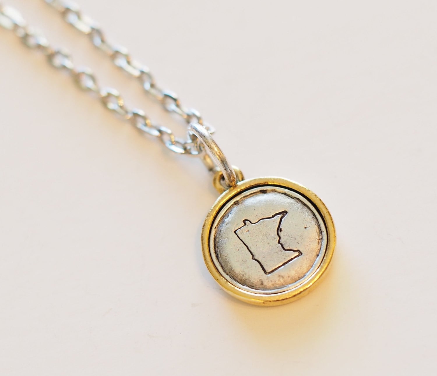 Minnesota Stamped Minnesota Necklace Minnesota by