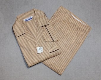 vintage 1960's -Fruit of the Loom- Men's pajamas. 'New Old Stock'. Funky atomic print - Orange & Brown. Large