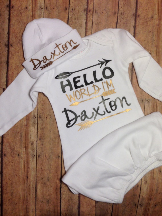 baby boy coming home outfit onesie take home by SweetnSparkly