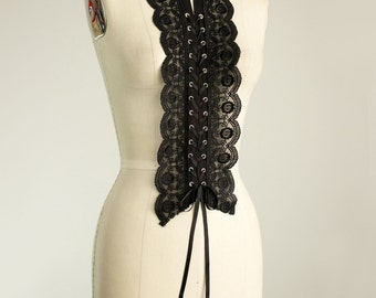 NEW ITEM! Black Grommet Tape Lace Corset Applique / Floral Lace Trim / Silver Grommet Eyelet Tape / Satin Ribbon Laces / Lingerie / Bridal