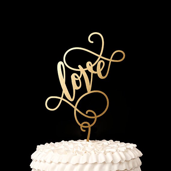 Love Wedding Cake Topper By Betteroffwed On Etsy 