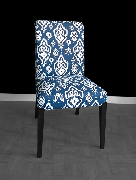 Navy Indian Print IKEA HENRIKSDAL Dining Chair Cover Indian