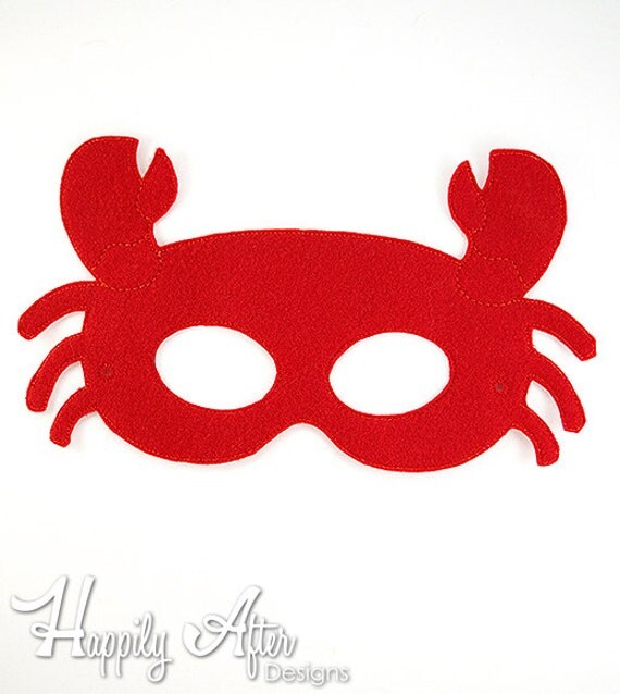 Crab Mask Embroidery Design Crab Mask Machine Embroidery