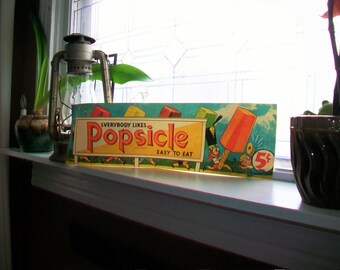 Vintage 1930s Popsicle Sign Ice Cream Sign Paper Sign