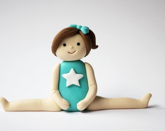 Fondant Gymnastic Cake Topper - Gymnast Fondant Topper - Gymnast Cupcake Topper - Gymnastic Party - Gymnastic Theme - Gymnastic Cake