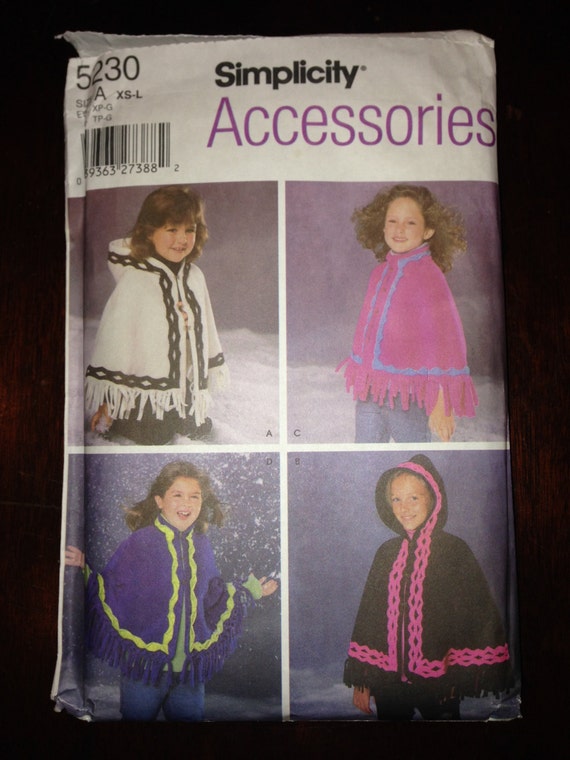 Simplicity Accessories Sewing Pattern 5230 Girls Pochon Size