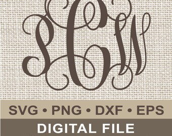 Vine Monogram SVG monogram font Cutting file DXF Curly Letters svg Cricut design Space Silhouette cameo PNG eps Instant Download