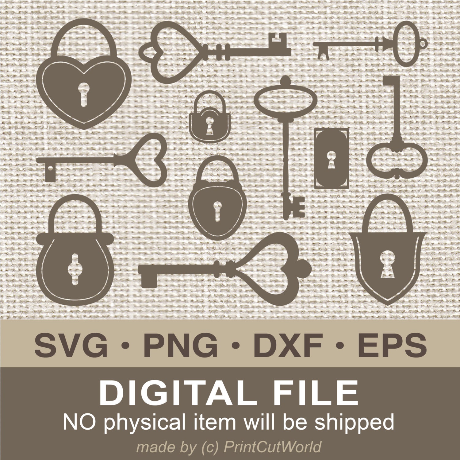 Download Lock and Key SVG Clipart Vintage key PNG by PrintCutWorld ...