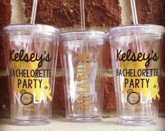 NOLA Bachelorette Party Tumblers New Orleans Bachelorette Party Bachelorette Party Favors Bachelorette Party Tumblers Bachelorette Party Cup