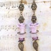 Pink Petal earrings, Pastel Petal Princess, Rose Petals earrings, Long Chain Bell flower earring, Romantic natural pink, Rose flower Jewelry