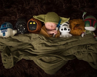 Baby Yoda Hat Photography Prop, MADE TO ORDER