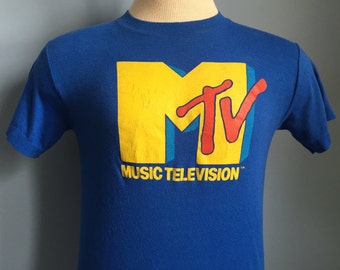 80s Vintage MTV Logo promo T-Shirt - SMALL