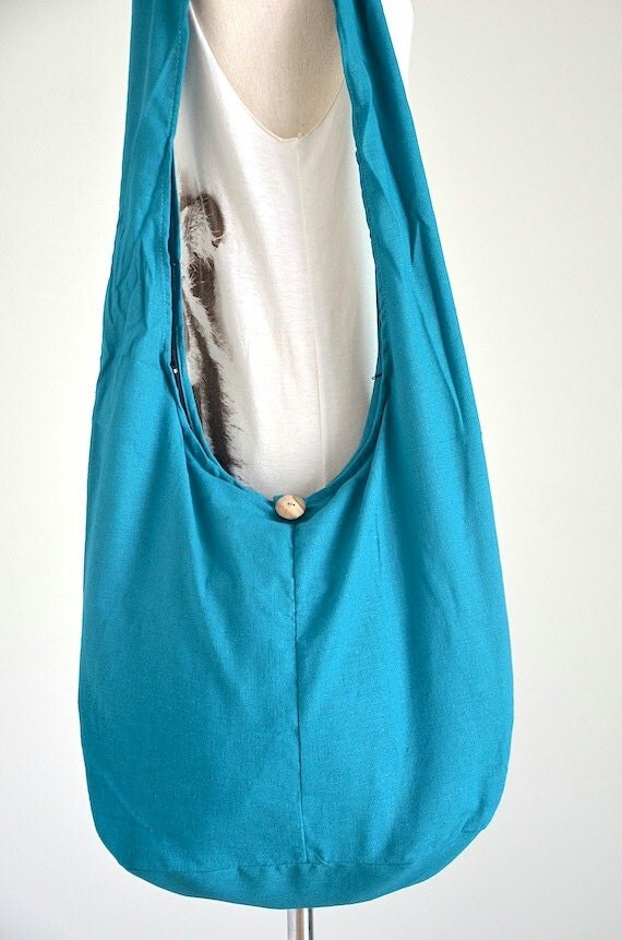 Turquoise Cotton Messenger Bag Shoulder Bag Handbags Hippie