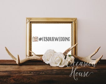Wedding hashtag Sign, Printable Wedding Instagram Sign, Instagram Printable, Instagram sign, Instagram Wedding, 5x7, Digital File, IG01